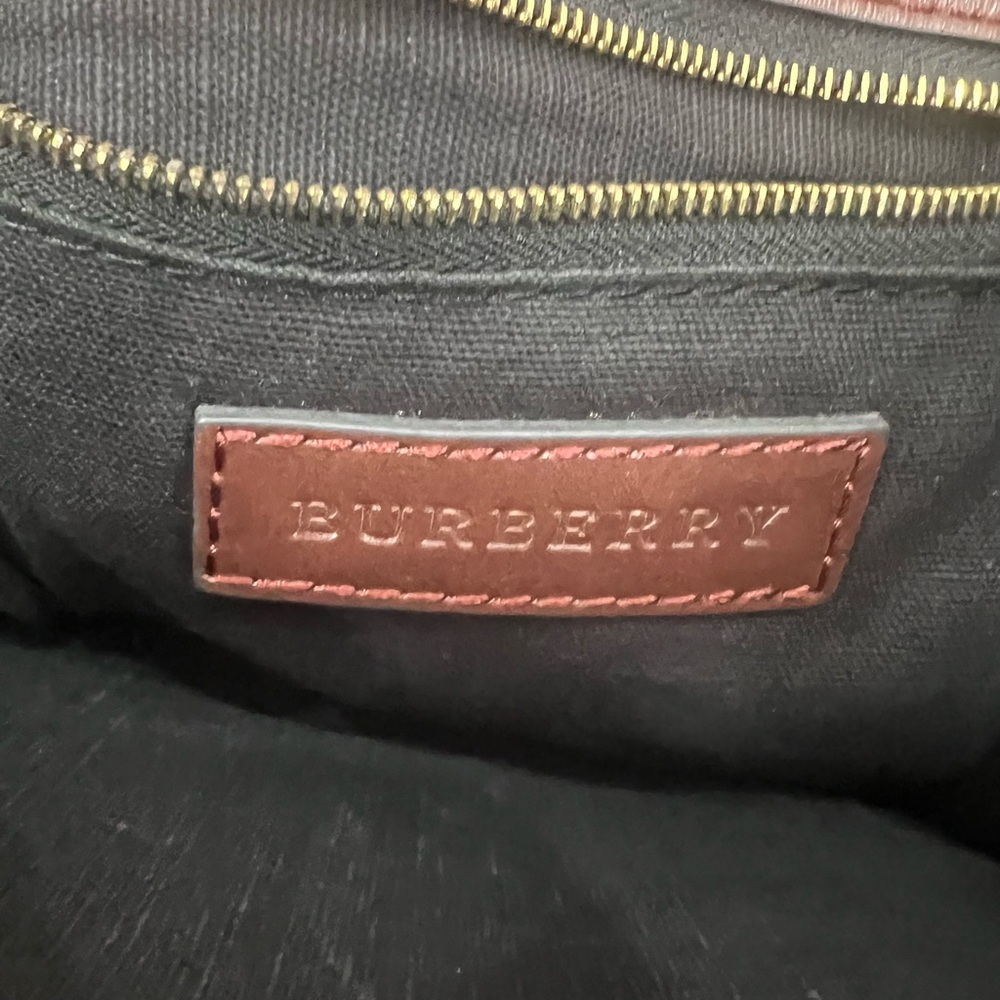 Burberry Brown/Beige House Check Coated Fabric Leather Shoulder Bag - Picture 13 of 16